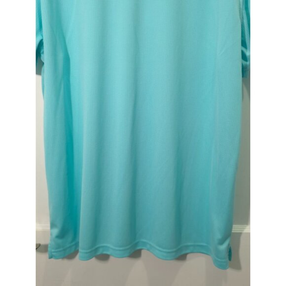 Izod Golf Aqua Blue Polo Shirt XL Ribbed Texture Mens Short Sleeve - Picture 12 of 12